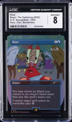 2025 MAGIC THE GATHERING SLD RARE FOIL SPONGEBOB - 1934 DAZE CGC 8 - Image 1