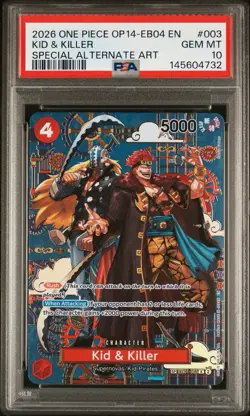 Bandai One Piece CCG Kid & Killer Special Alternate Art OP14-EB04 #003 PSA 10 GM - Image 1