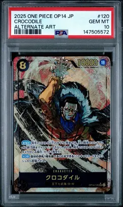 Bandai One Piece CCG Crocodile OP14-120 Alt Art Foil JP PSA 10 Graded - Image 1