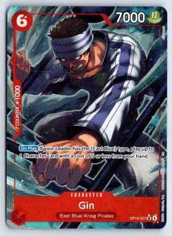 Gin (Alternate Art) OP15-007 One Piece Adventure on Kami's Island Super Rare NM - Image 1