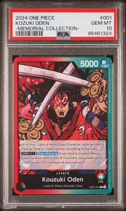 2024 ONE PIECE MEMORIAL EXTRA BOOSTER EB01 #1 KOZUKI ODEN - PSA 10 POP 2 - Image 1