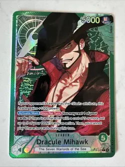 One Piece TCG Dracule Mihawk OP14-020 Alternate Art Leader Japanese Edition NM - Image 1