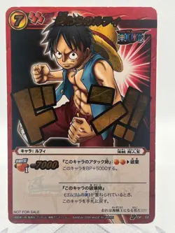 One Piece Miracle Battle Carddass Monkey D. Luffy P OP 02 Tournament Promo Limit - Image 1