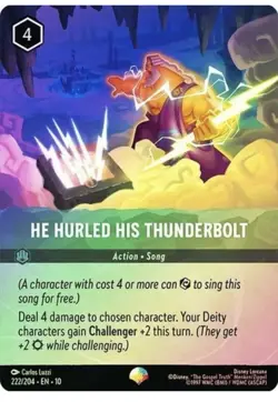 He Hurled His Thunderbolt 222/204 Whispers in the Well Disney Lorcana EPIC - Image 1