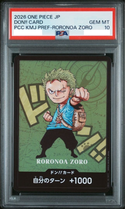 PSA 10 Roronoa Zoro DON!! Card Promo One Piece Japanese Kumamoto Prefecture JP - Image 1