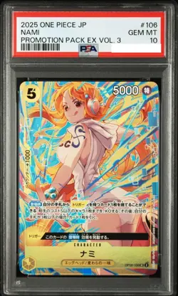 PSA 10 Nami SR OP08-106 Promotion Pack Ex Vol. 3 Promo ONE PIECE Card Japanese - Image 1