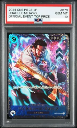 PSA 10 Dracule Mihawk OP01-070 SR Flagship Battle Promo One Piece Card Japanese - Image 1