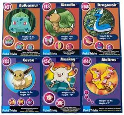 Lot of 6 Pokemon Poke Trivia Burger King Cards 1999 Bulbasaur #1 - Image 1