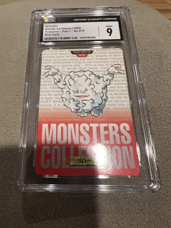 🔥 Graded CGC 9 MINT Graveler 1996 Bandai Carddass Red Card No. 075 🔥 Vintage P - Image 1