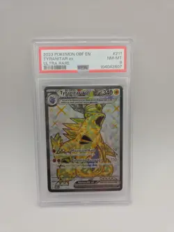 Pokemon TCG Obsidian Flames Tyranitar EX Full Art Ultra Rare Card 211/197 PSA 8 - Image 1