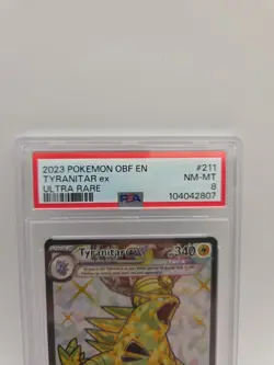 Pokemon TCG Obsidian Flames Tyranitar EX Full Art Ultra Rare Card 211/197 PSA 8 - Image 2