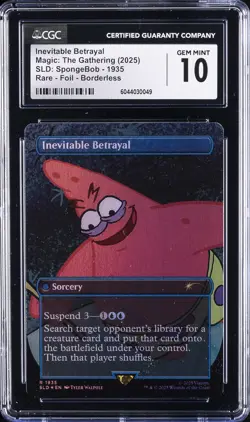 2025 MTG RARE FOIL BORDERLESS INEVITABLE BETRAYAL CGC 10 GEM MINT - Image 1