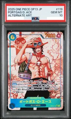 PSA 10 Portgas D. Ace SEC (Alt Art) OP13-119 One Piece Card 2025 Japanese JP - Image 1