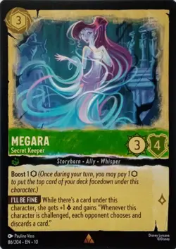 86/204 MEGARA SECRET KEEPER EN10 RARE DISNEY LORCANA CARD - Image 1