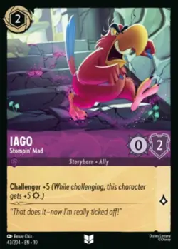 1x Iago- Stompin' Mad 43/204 Whispers in the Well Non-Foil Disney Lorcana - Image 1