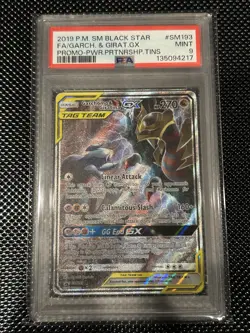 2019 POKEMON SM BLACK STAR PROMO #SM193 TAG TEAM GARCHOMP & GIRATINA GX PSA 9 - Image 1