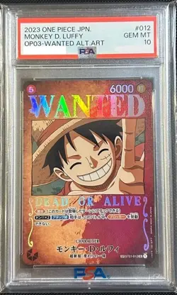 PSA10 Monkey D Luffy ST01-012 OP03 Wanted Alt Art Japanese JPN One Piece Card - Image 1