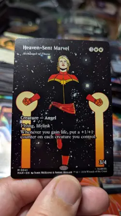 Heaven-Sent Marvel Archangel of Thune Borderless MTG Marvel Super Heroes NM - Image 1