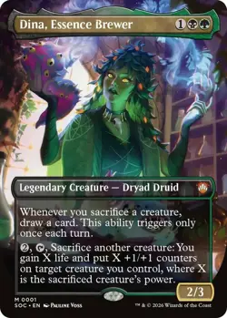 x1 Dina, Essence Brewer - Foil - Borderless M MTG Commander: Secrets of Strixhav - Image 1