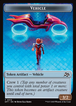 MTG Pilot/Vehicle Token DFT #0001 & #0012 NM Foil - Image 2