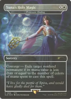 MTG Yuna's Holy Magic *Rainbow Foil* (1868) Secret Lair: Final Fantasy NM - Image 1
