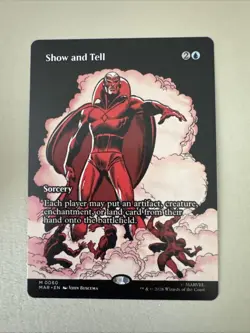 Show And Tell 060 Borderless Foil Marvel Super Heroes MAR MTG Magic Mythic - Image 1