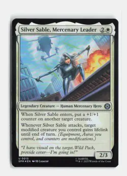 Silver Sable, Mercenary Leader 13 Foil Marvel's Spider-Man MTG NM - Image 1