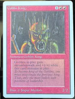 Magic the Gathering MTG Unlimited Goblin King NM- (Beta Bob) - Image 1
