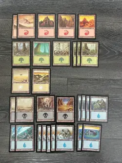 MTG 30X MERCADIAN MASQUES BASIC LAND LOT ISLAND, PLAINS, SWAMP, FOREST, MOUNTAIN - Image 3