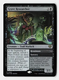 Grave Researcher 85 Rare Secrets of Strixhaven Magic: The Gathering Foil NM - Image 1