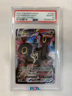 2022 Pokemon TCG Brilliant Stars Umbreon VMAX Trainer Gallery TG23/TG30 PSA 10 - Image 1