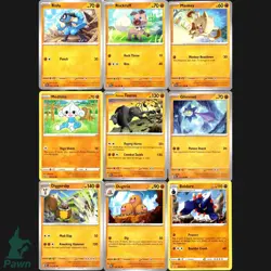 9 Card Pokemon Fighting Type Sheet Holo Reverse Bundle TCG NM Collection - Image 3
