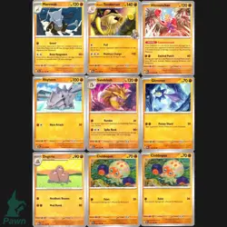 9 Card Pokemon Fighting Type Sheet Holo Reverse Bundle TCG NM Collection - Image 3