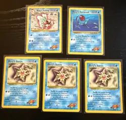 Vintage Pokemon Misty Water Card Lot WOTC Gym Heroes Seaking Tentacool Staryu - Image 1