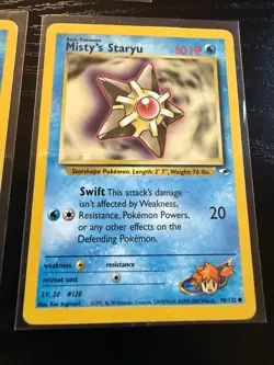 Vintage Pokemon Misty Water Card Lot WOTC Gym Heroes Seaking Tentacool Staryu - Image 2