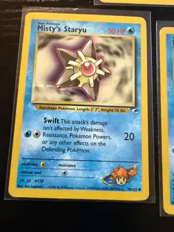 Vintage Pokemon Misty Water Card Lot WOTC Gym Heroes Seaking Tentacool Staryu - Image 4