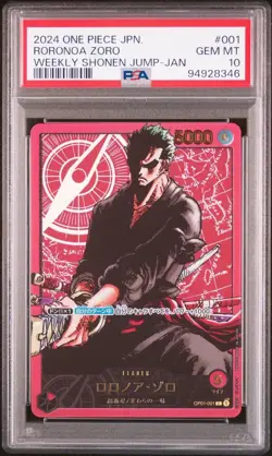 PSA 10 Zoro OP01-001 L Weekly Shonen Jump 2024 Japanese Promo One Piece Card - Image 2