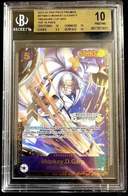 BGS 10 Monkey D. Garp ST06-012 Treasure Cup Promo Top 16 ONE PIECE Card English - Image 1