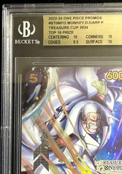 BGS 10 Monkey D. Garp ST06-012 Treasure Cup Promo Top 16 ONE PIECE Card English - Image 3