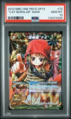 PSA 10 Nami MIRACLE BATTLE CARDDASS Foil One Piece Card #72 2012 Japanese JAPAN - Image 1