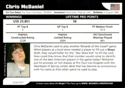 2007 Chris Mcdonald 15/29 Pro Tour MTG Magic the Gathering card - Image 2