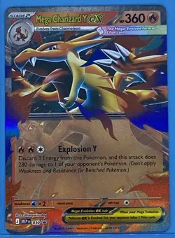 Pokemon Card - Mega Charizard Y ex 030 Me: Mega Evolution Promo Holo - Image 1
