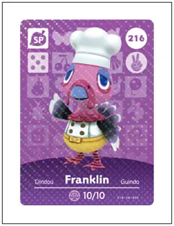 216 Franklin, Animal Crossing Amiibo Card - Series 3, Authentic, NM - Image 1