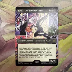 Black Cat, Cunning Thief (Borderless) - 0222 - Marvel's Spider-Man MTG - Image 1