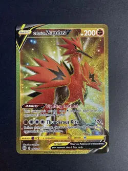 Galarian Zapdos V 182/172 Secret Rare Brilliant Stars Pokemon Holo NM - Image 1