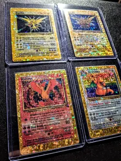 Vintage Pokemon Vending Machine Sticker Card Holofoil 4 Card Lot Gold Dragonite - Image 2