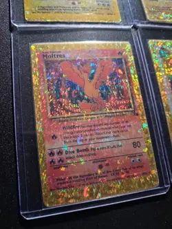 Vintage Pokemon Vending Machine Sticker Card Holofoil 4 Card Lot Gold Dragonite - Image 3