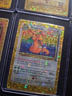 Vintage Pokemon Vending Machine Sticker Card Holofoil 4 Card Lot Gold Dragonite - Image 4