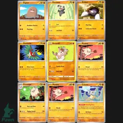 9 Card Pokemon Fighting Type Sheet Holo Reverse Bundle TCG NM Collection - Image 3