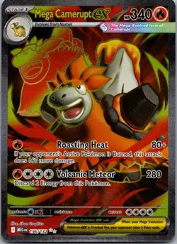 Mega Camerupt ex 156/132 Ultra Rare Mega Evolution Pokemon Holo Near Mint - Image 1